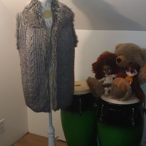 Reversible faux fur vest
